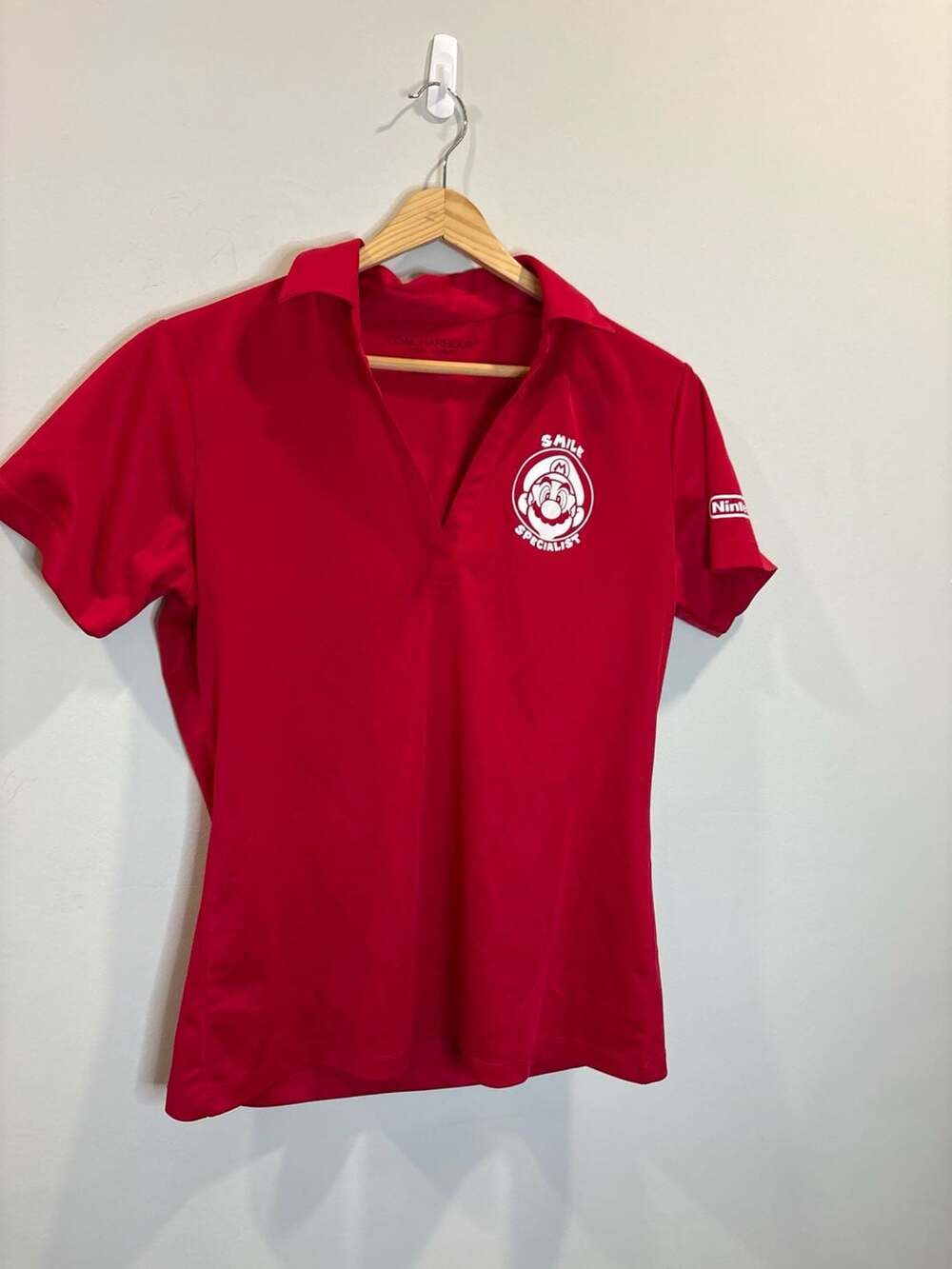 Coal Harbour Ladies Super Mario Smile Specialist Red Polo Shirt Medium M